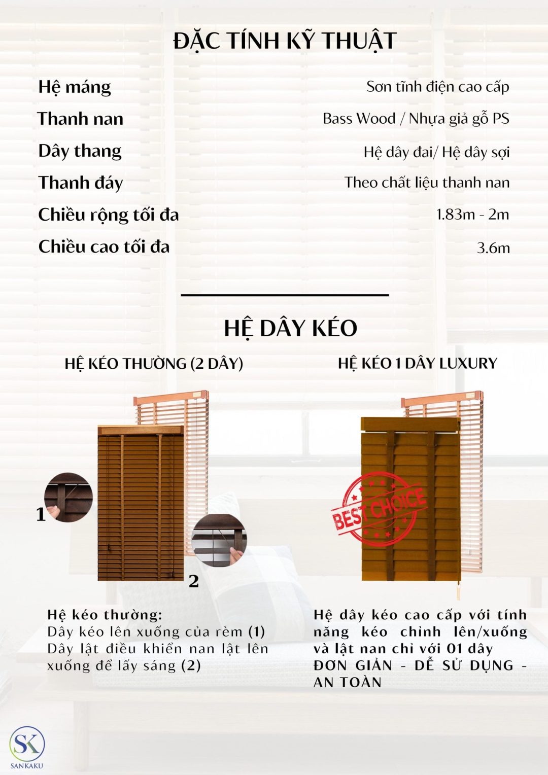 RÈM SÁO NHỰA GIẢ GỖ SKK - Hình ảnh 8
