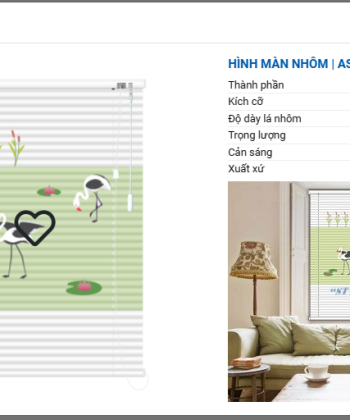 RÈM SÁO NHÔM IN TRANH SB 36 hinh 30 1