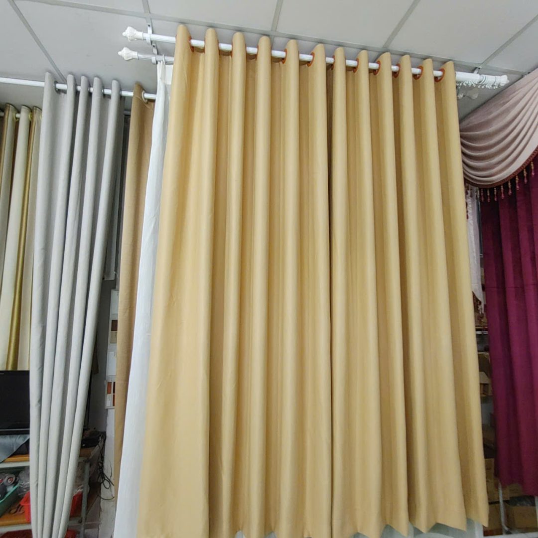 Rèm vải trơn Vàng A 423 5. - Hình ảnh 17