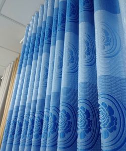 Rèm Vải Nhẹ Nhàng Màu Xanh Dương Có Hoa Văn TMD 312-58