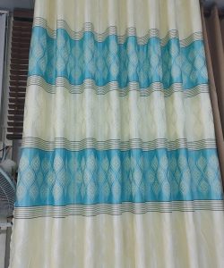 Rèm Vải A 1907-8 11 Rèm Vải Nhẹ Nhàng Màu Xanh Ngọc và Màu Kem Có Hoa Văn