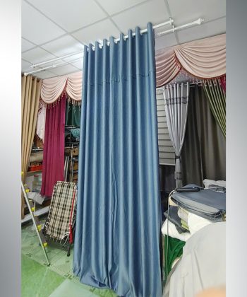 Rèm vải họa tiết nổi 241214 xanh và xám 44 rem cua go vap 12 1