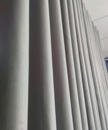 Rèm vải họa tiết nổi 241214 xanh và xám 49 rem cua go vap 17