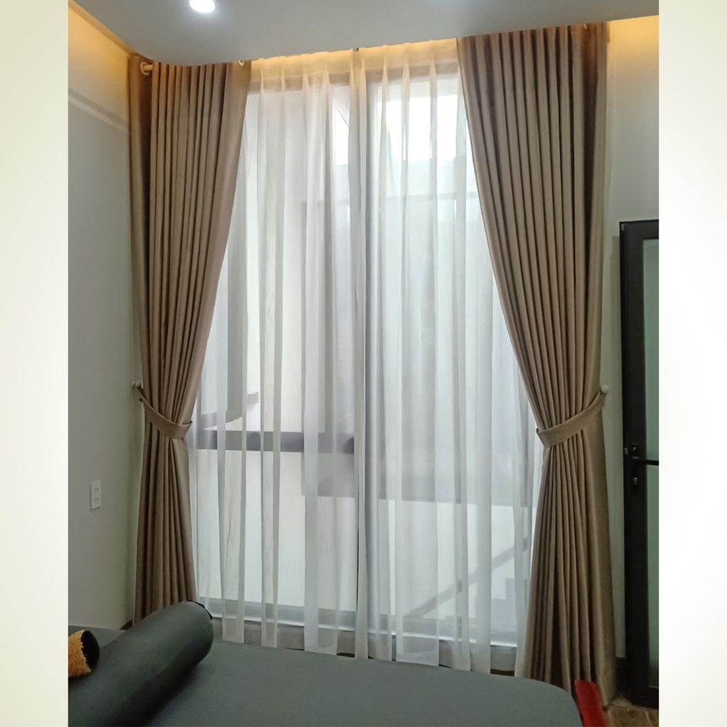 Rèm Vải 2 Lớp Chống Nắng Đường Quang Trung Gò Vấp | Rèm Thiên Kim 1 rem cua 2 lop phong ngu 3