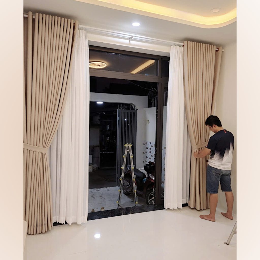 Giặt Rèm Cửa Đường Quang Trung Gò Vấp Giá Rẻ | Rèm Thiên Kim 1 rem cua 2 lop phong khach 3