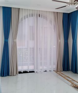 Thi Công Rèm Cửa Thông Tầng Phòng Khách Tại Lê Đức Thọ An Hội Tây | Rèm Cửa Thiên Kim 28 Rem cua sanh lau 3