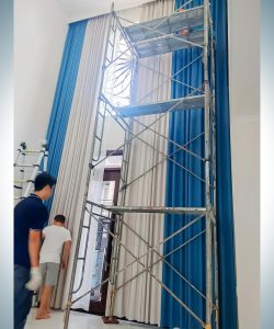Thi Công Rèm Cửa Thông Tầng Phòng Khách Tại Lê Đức Thọ An Hội Tây | Rèm Cửa Thiên Kim 27 Rem cua thong tang phong khach 1