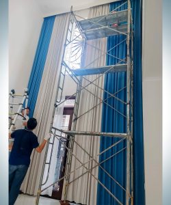 Thi Công Rèm Cửa Thông Tầng Phòng Khách Tại Lê Đức Thọ An Hội Tây | Rèm Cửa Thiên Kim 20 Rem cua thong tang phong khach