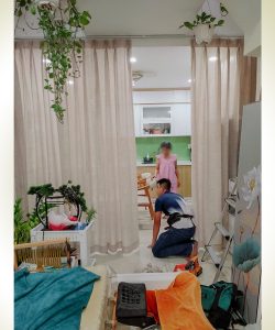 Alternative view of Lắp Đặt Rèm Cửa Đường Phan Văn Trị Gò Vấp – Rèm Spa Vải Voan Linen May Xếp Ly