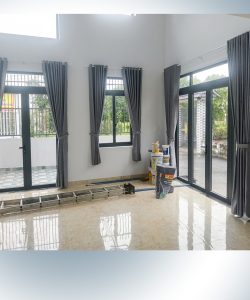 Thi Công Lắp Đặt Rèm Vải Xám Họa Tiết Đường Tô Ngọc Vân Quận 12 | Cửa hàng rèm cửa quận 12, rèm cửa gò vấp