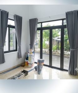 Alternative view of Thi Công Lắp Đặt Rèm Vải Xám Họa Tiết Đường Tô Ngọc Vân Quận 12 | Cửa hàng rèm cửa quận 12, rèm cửa gò vấp