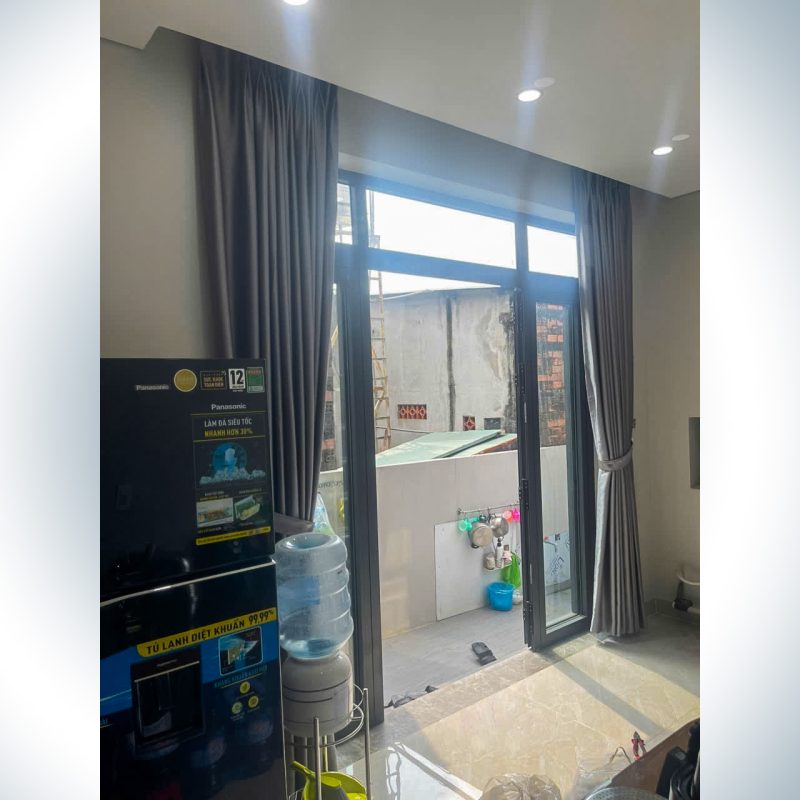 Rèm cửa xếp ly âm trần nhà ăn Rèm cửa vải tại gò vấp